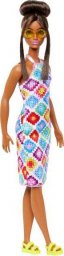 Lalka Barbie Mattel Fashionistas w kolorowej, „szydełkowej” sukience HJT07