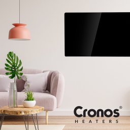 Grzejnik Cronos Panel grzewczy IR CRONOS Synthelith GLASS Promiennik CRG-720TWP Black