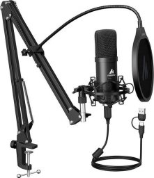 Mikrofon Maono Mikrofon z statywem Maono A04E (czarny)