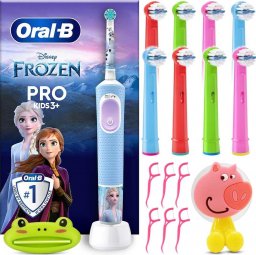 Szczoteczka Oral-B Vitality Pro 103 Frozen + 8  x Końcówka + Wyciskacz do past + Uchwyt na końcówkę Frozen