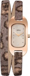Zegarek Opex Zegarek damski Opex X0396LA2 CYRKONIE brązowy
