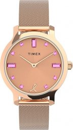 Zegarek Timex Zegarek damski Timex TW2V52800 różowe złoto