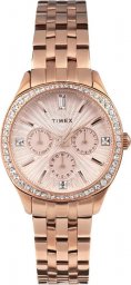 Zegarek Timex Zegarek damski Timex TW2W17800 CYRKONIE różowe złoto