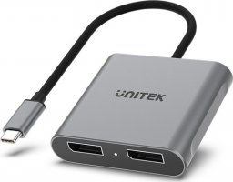 Adapter USB Unitek V1404A USB-C - HDMI x2 Srebrny  (V1404A)