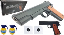  tomdorix Polski Pistolet Metalowy na Kulki 6mm VIS WZ.35 + 2x Granaty