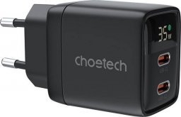 Ładowarka Choetech Ładowarka sieciowa GAN USB-C-USB-C Choetech PD6051 (czarna)