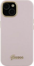  Guess Guess GUHCP15XSMBSLP iPhone 15 Pro Max 6.7" różowy/pink hardcase Silicone Script Metal Logo & Frame
