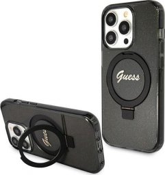  Guess Guess GUHMP13LHRSGSK iPhone 13 Pro / 13 6.1" czarny/black hardcase Ring Stand Script Glitter MagSafe