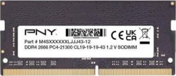 Pamięć do laptopa PNY Pamięć notebookowa 8GB DDR4 2666MHz 21300 MN8GSD42666-SI BULK