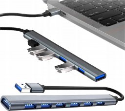 HUB USB DRMZ HUB USB-C 3.0 ROZDZIELACZ PORTÓW 7W1 USB 3.2 AKTYWNY SZYBKI ROZGAŁĘŹNIK
