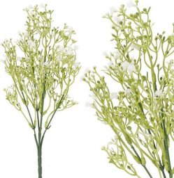  Springos Sztuczna gipsówka 5 gałązek zielony bukiet z białymi kwiatami dekoracyjny 37 cm UNIWERSALNY
