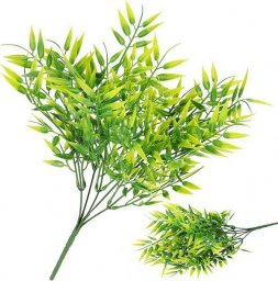  Springos Sztuczne liście 5 gałązek Ruskus 37 cm do bukietu zielone dekoracyjne UNIWERSALNY