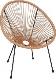  Springos Owalne krzesło ogrodowe, rattanowy fotel ażurowy beżowe UNIWERSALNY