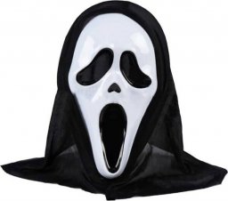  Springos Dekoracje na Halloween maska z kapturem scream krzyk horror UNIWERSALNY