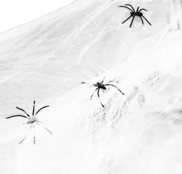  Springos Dekoracja na Halloween pajęczyna z 2 pająkami 20g ozdoba sieć pajęcza 1,9 m UNIWERSALNY