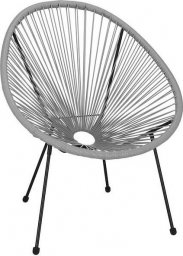  Springos Owalne krzesło ogrodowe, wys. 87 cm rattanowy fotel ażurowy szare UNIWERSALNY