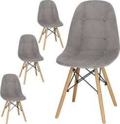  Springos Krzesło skandynawskie 4 szt. krzesła do kuchni salonu jadalni tapicerowana szare UNIWERSALNY