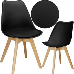  Springos Krzesło skandynawskie do kuchni salonu jadalni Verde tapicerowana poduszka czarne 
