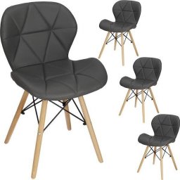  Springos Krzesło skandynawskie Torino 4 szt. krzesła do kuchni salonu jadalni tapicerowana szare UNIWERSALNY