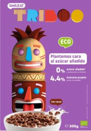 Triboo BIO Płatki śniadaniowe kółka zbożowe kakao bez cukru, 300g