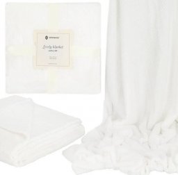  Springos Narzuta na łóżko, pled 200x220 cm koc na kanapę biały UNIWERSALNY