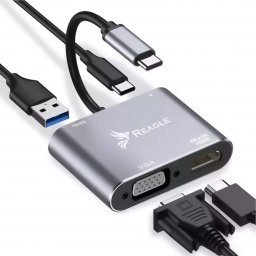HUB USB Reagle Reagle HUB USB-C Adapter HDMI 4k VGA USB MacBook PD 100W