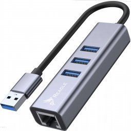 HUB USB Reagle Reagle Karta Sieciowa Hub USB-A 3.1 GIGABIT LAN RJ45 1GB