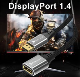 Kabel Reagle Przedłużacz DisplayPort 1.4 DP 8K 4K@144Hz HDR 2M