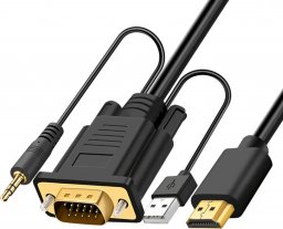 Kabel Reagle HDMI - D-Sub (VGA) 2m czarny