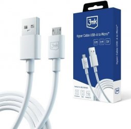 Kabel USB 3MK Hyper Cable A to Micro 1.2m 5V 2 4A White