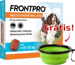  TRITON Frontpro tabletki na pchły i kleszcze L 68mg 10-25kg x 3tabl + Silikonowa miska GRATIS!