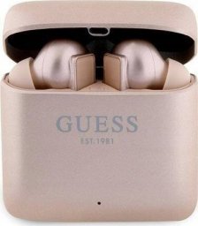 Słuchawki Guess Guess Printed Logo - Słuchawki Bluetooth TWS + etui ładujące (różowy)