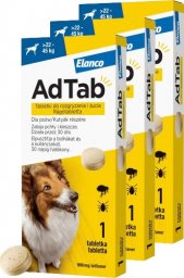 Elanco ELANCO 3xAdTab 900mg tabletka na pchły i kleszcze dla psów >22 - 45 kg