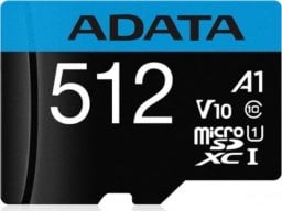 Karta ADATA ADATA MEMORY MICRO SDXC 512GB W/AD,/AUSDX512GUICL10A1-RA1