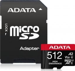 Karta ADATA ADATA MEMORY MICRO SDXC 512GB W/AD,/AUSDX512GUI3V30SHA2-RA1