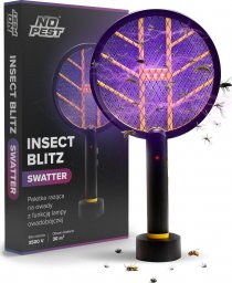  NO PEST Elektryczna Packa Paletka Łapka Insect Swatter Lampa Owadobójcza Lampa na Komary Muchy Ćmy i Inne Owady