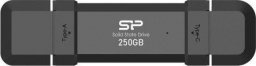 Pendrive Silicon Power Portable External SSD | DS72 | 250 GB | N/A " | USB Type-A, USB Type-C 3.2 Gen 2 | Black
