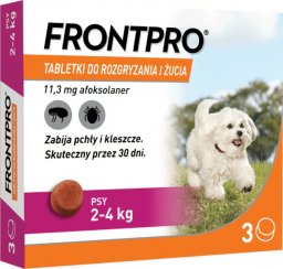  Frontpro Frontpro tabletki na pchły i kleszcze S 11,3mg 2-4kg x 3tabl