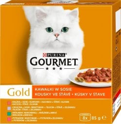  Purina Purina Gourmet Gold kawałki w sosie mix(kaczka, pstrąg, królik, cielęcina) 8x85g