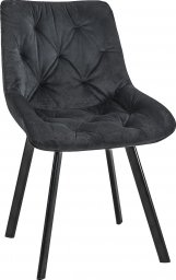  Fabryka Mebli Akord Welurowe krzesło tapicerowane pikowane SJ.33 Czarne