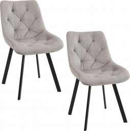  Fabryka Mebli Akord 2x Welurowe krzesło glamour tapicerowane pikowane SJ.33 Beżowe