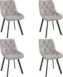  Fabryka Mebli Akord 4x Welurowe krzesło tapicerowane glamour pikowane SJ.33 Beżowe