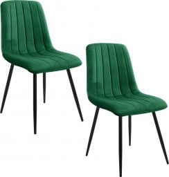  Fabryka Mebli Akord 2x Welurowe krzesło tapicerowane pikowane glamour SJ.9 Butelkowa Zieleń