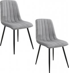  Fabryka Mebli Akord 2x Welurowe krzesło tapicerowane pikowane glamour SJ.9 Szare