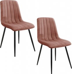  Fabryka Mebli Akord 2x Welurowe krzesło tapicerowane pikowane glamour SJ.9 Różowe