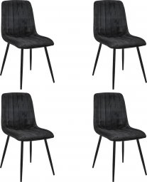  Fabryka Mebli Akord 4x Welurowe krzesło glamour tapicerowane pikowane SJ.9 Czarne