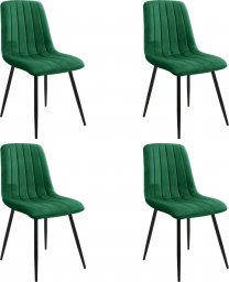  Fabryka Mebli Akord 4x Welurowe krzesło glamour tapicerowane pikowane SJ.9 Butelkowa Zieleń