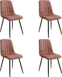 Fabryka Mebli Akord 4x Welurowe krzesło glamour tapicerowane pikowane SJ.9 Różowe