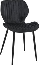  Fabryka Mebli Akord Welurowe krzesło tapicerowane pikowane glamour SJ.17 Czarne