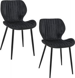  Fabryka Mebli Akord 2x Welurowe glamour krzesło tapicerowane pikowane SJ.17 Czarne